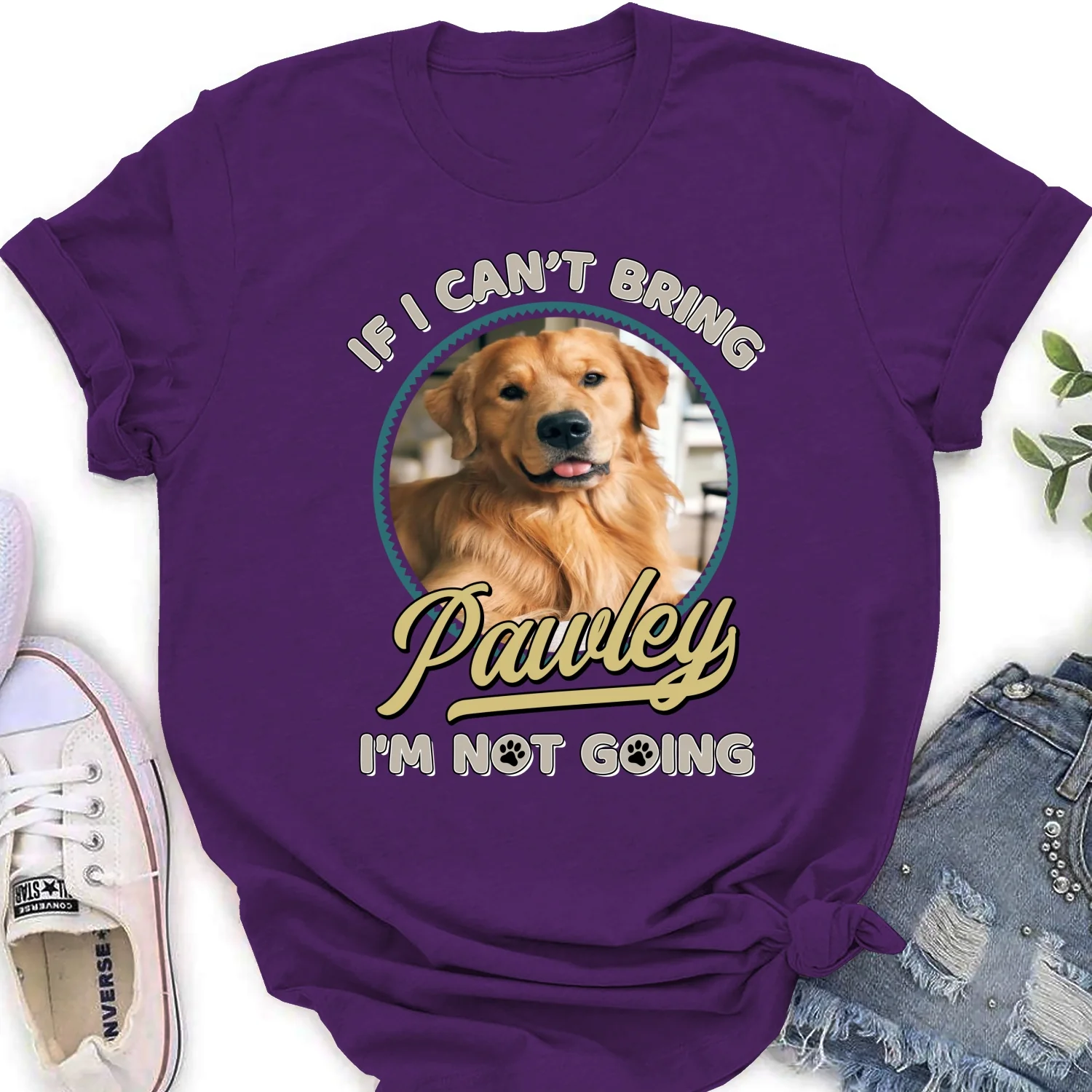 Not Going Without My Dog Retro Ver Photo - Personalized Custom Women's T-Shirt - Image 10