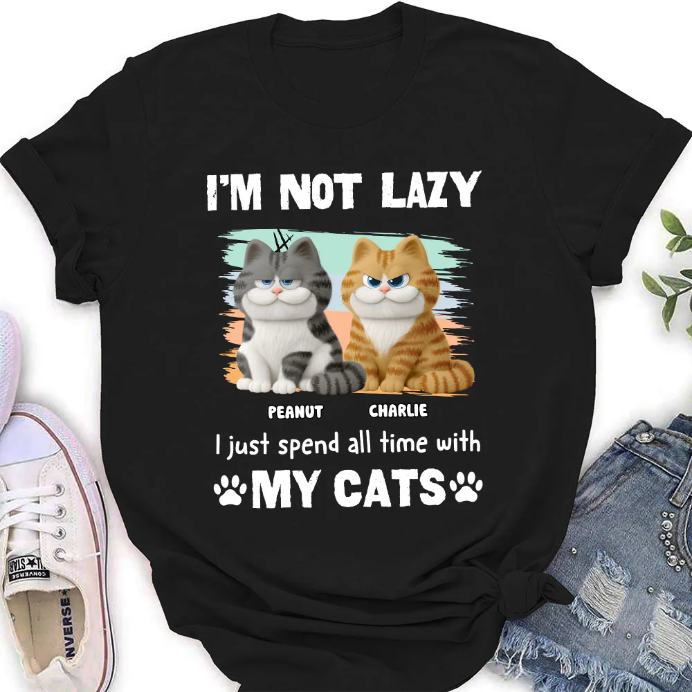 Not Lazy But Do Not Care- Personalized Custom Women's T-shirt - Image 2