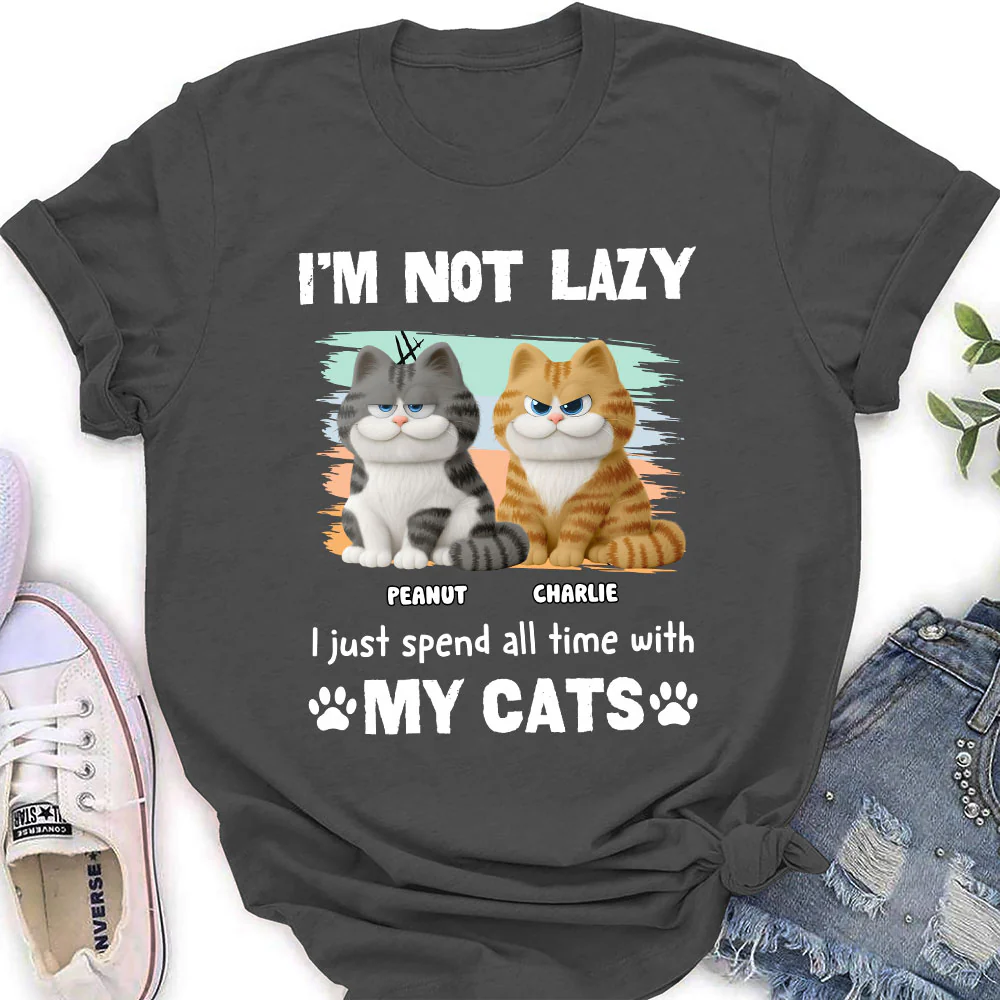 Not Lazy But Do Not Care- Personalized Custom Women's T-shirt - Image 5