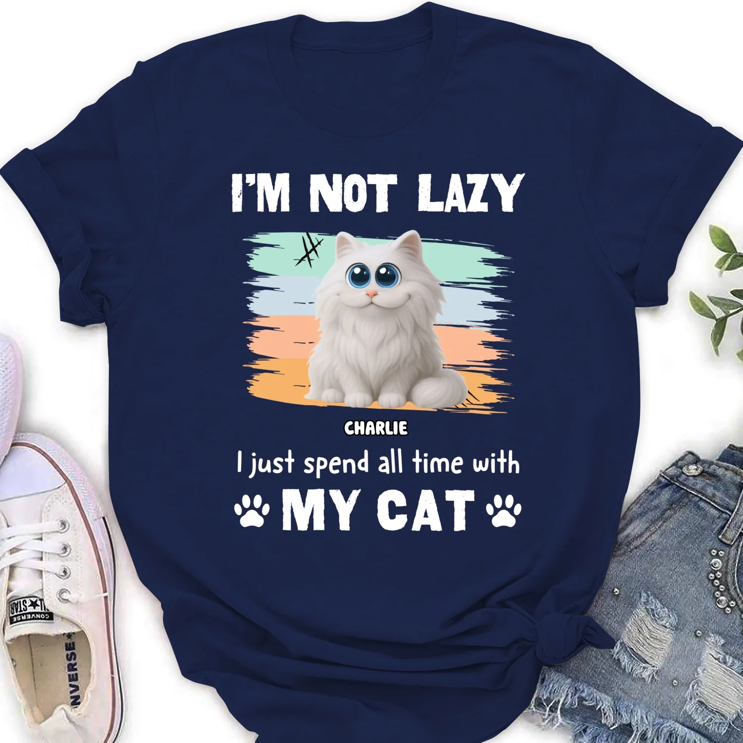 Not Lazy But Do Not Care- Personalized Custom Women's T-shirt - Image 7
