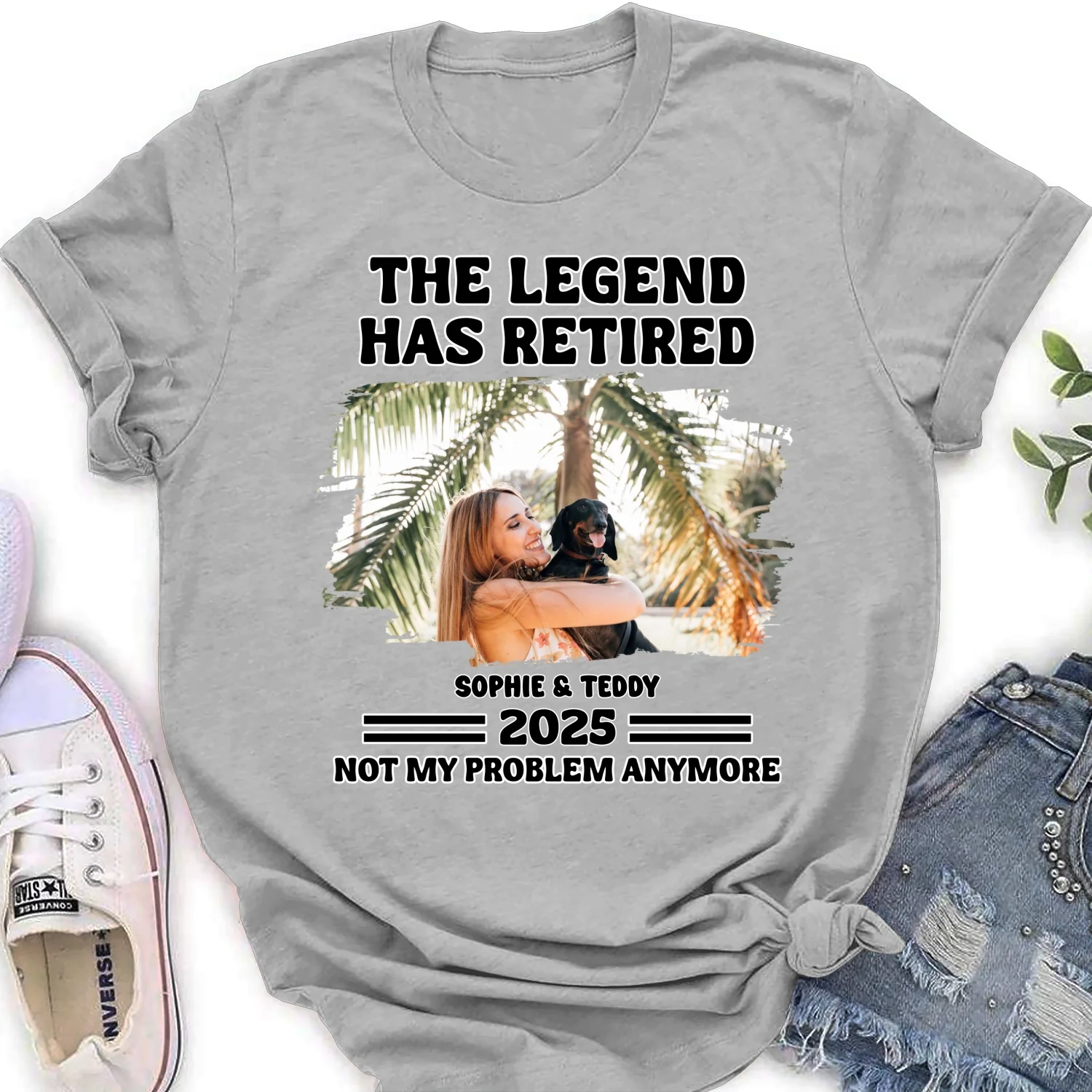 Not My Problem Photo - Personalized Custom Women's T-Shirt - Image 3