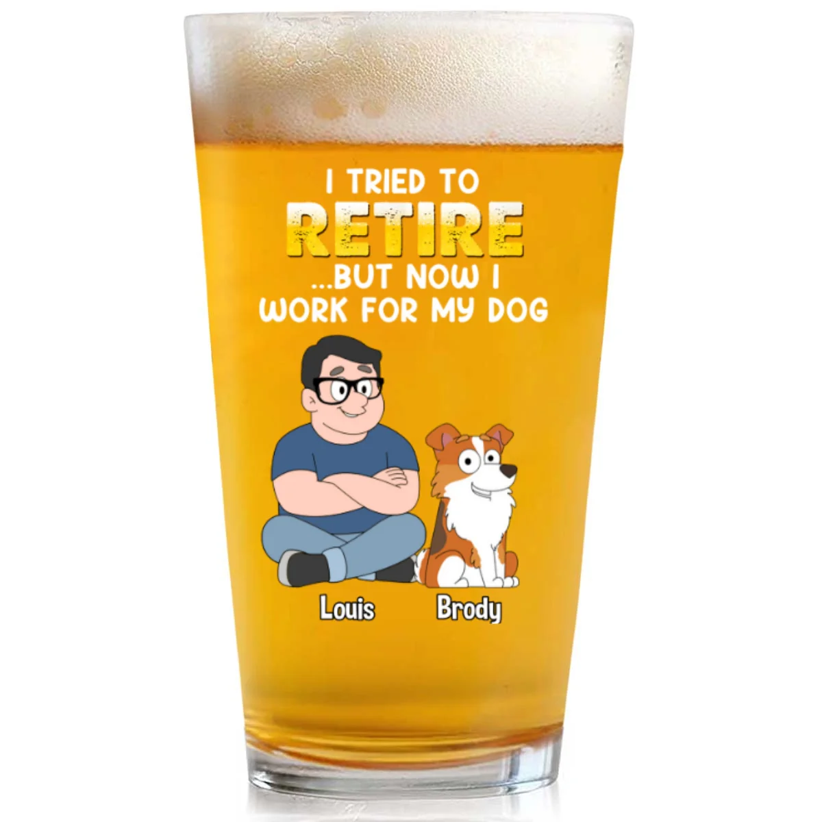 Not Retire Yet - Personalized Custom Beer Glass - Image 7