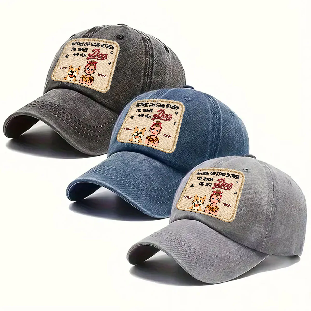 Nothing Can Do - Personalized Custom Vintage Washed Denim Cap - Image 2
