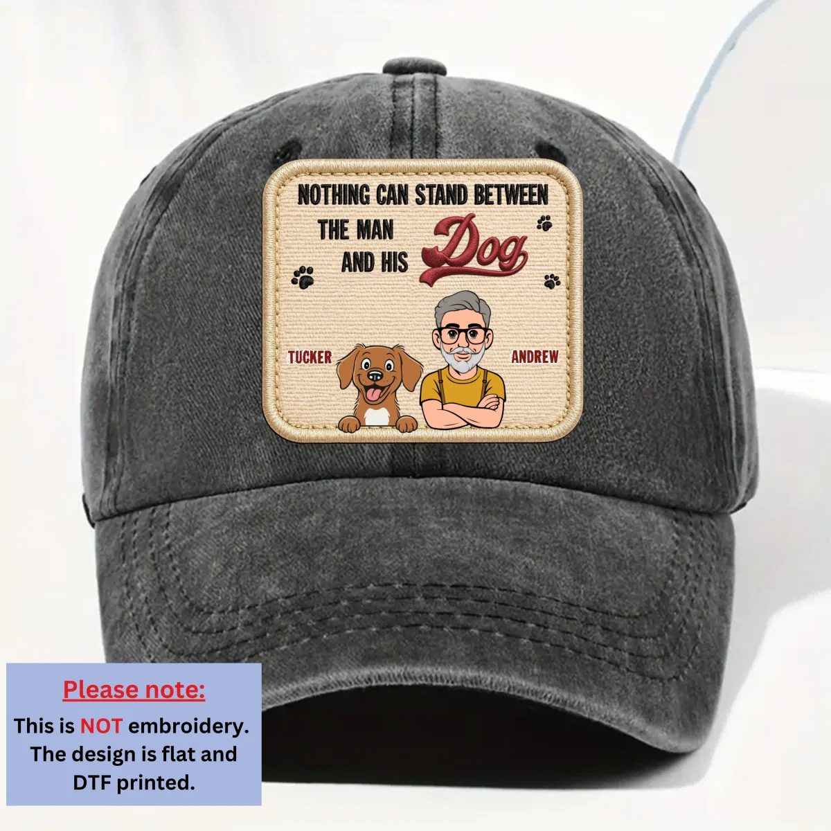 Nothing Can Do - Personalized Custom Vintage Washed Denim Cap - Image 6