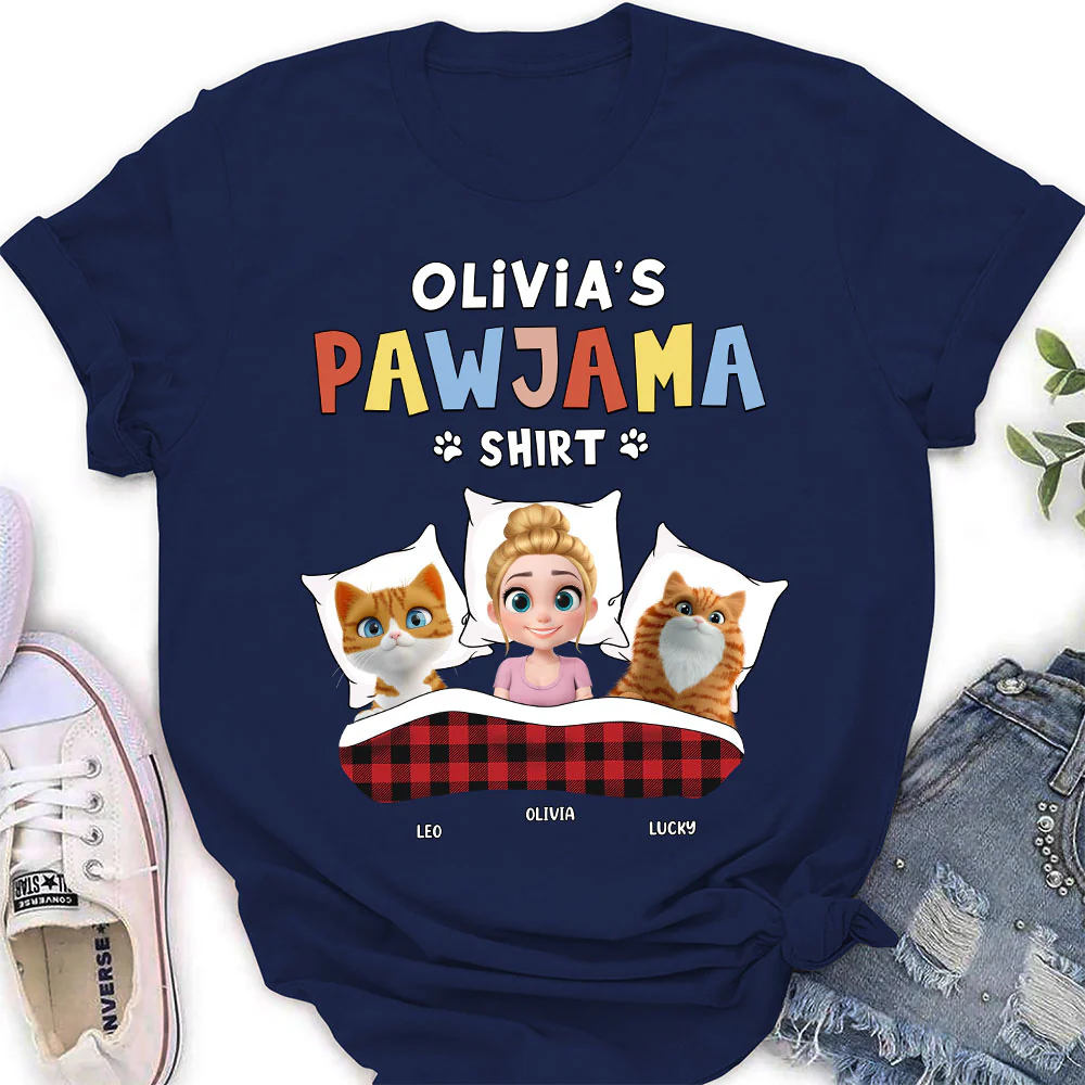 Official Pawjama Cat Ver - Personalized Custom Women's T-Shirt - Image 2