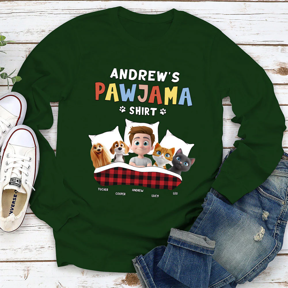 Official Pawjama Pet Ver - Personalized Custom Long Sleeve T-Shirt - Image 3