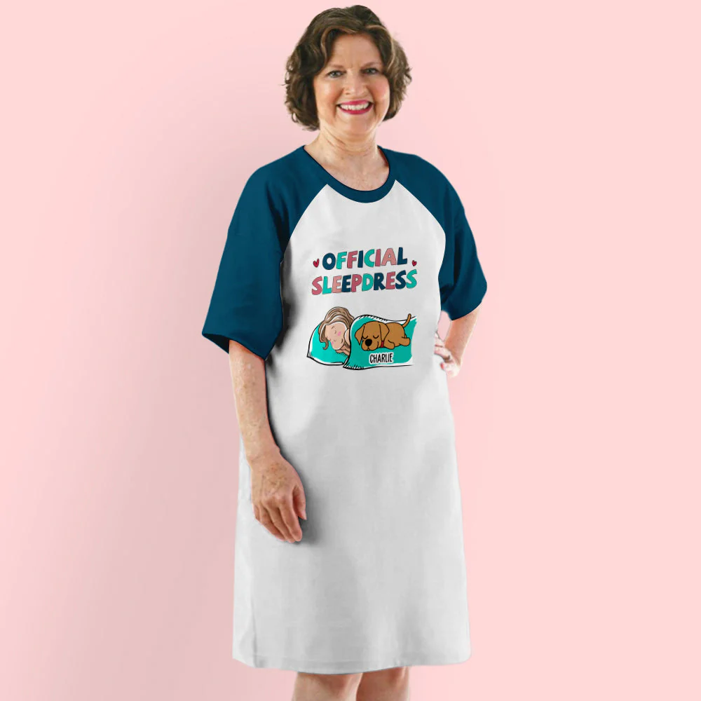 Official SleepDress Dog - Personalized Custom 3/4 Sleeve Dress - Image 4