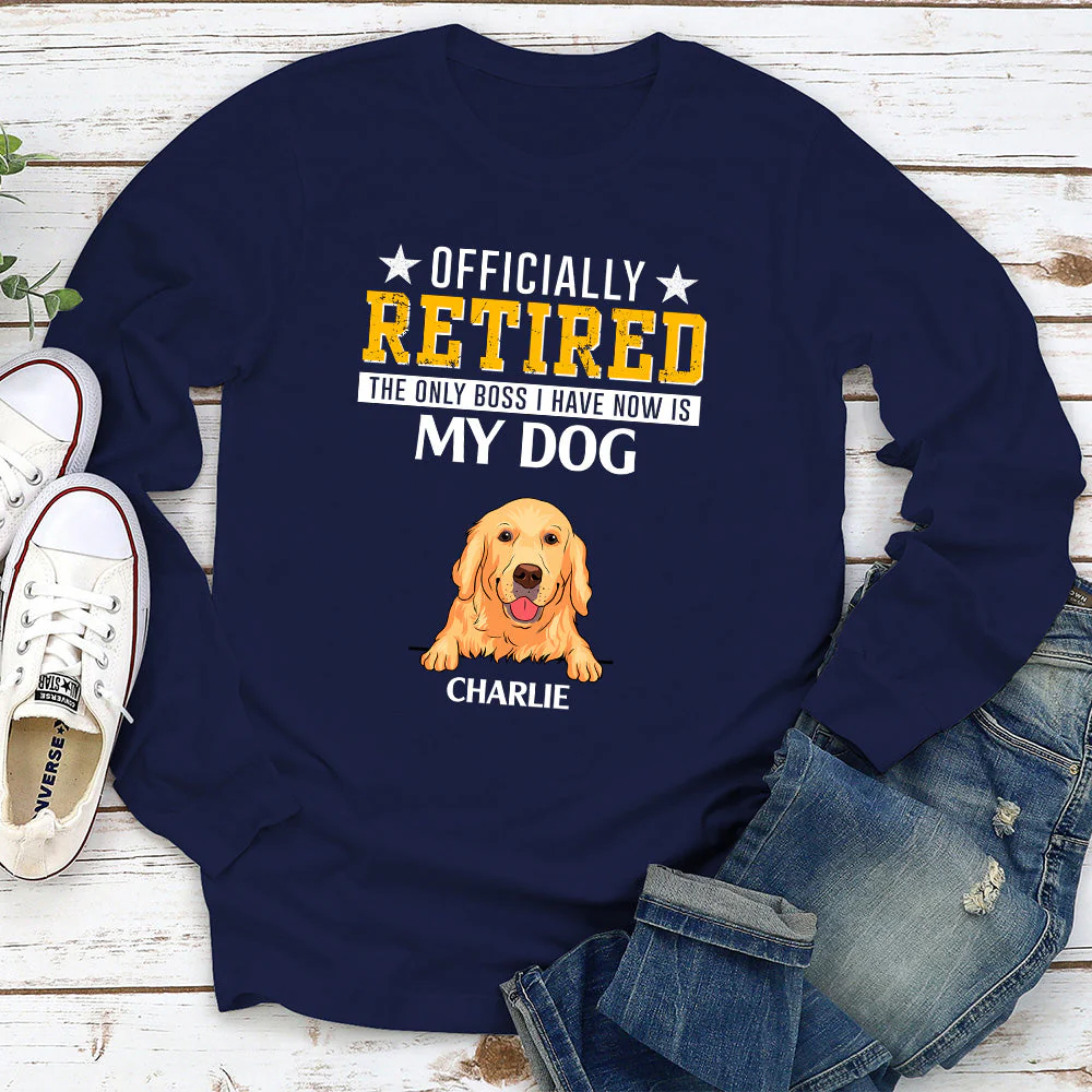 Officially Retired - Personalized Custom Long Sleeve T-shirt - Image 2