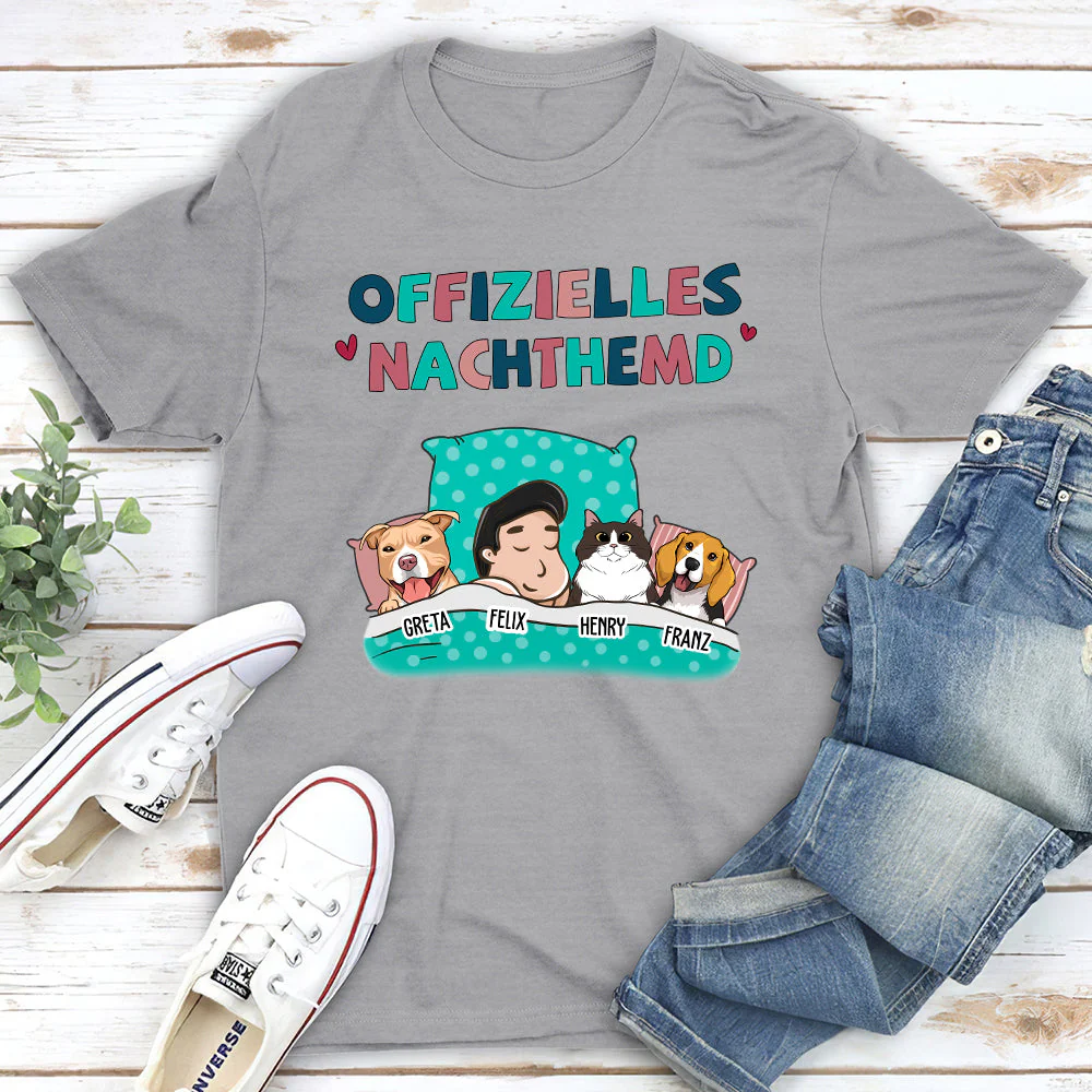 Offizielles Nachthemd Für Haustierbesitzer - Personalisiertes Unisex T-Shirt - Image 4