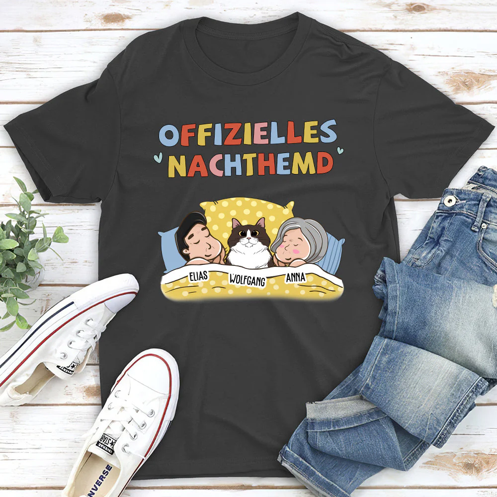 Offizielles Nachthemd Haustiere Für Paare 2 - Personalisiertes Premium T-Shirt - Image 3