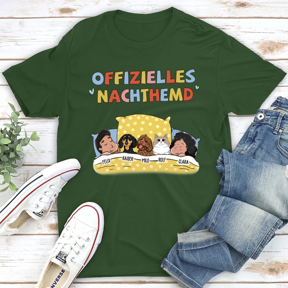 Offizielles Nachthemd Haustiere Für Paare 2 - Personalisiertes Premium T-Shirt - Image 5