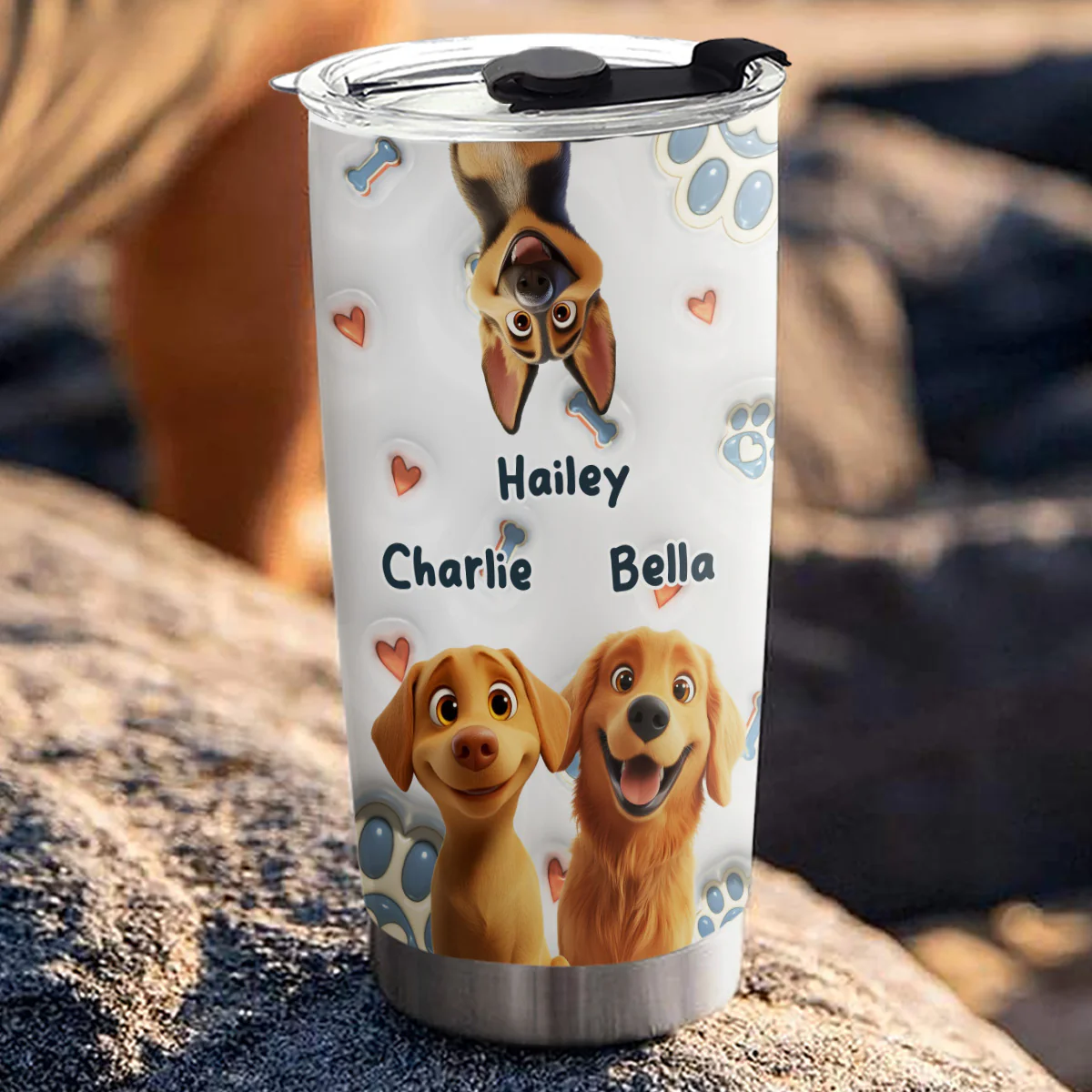 Oh My Dogs Are Adorable - Personalized Custom 3D Inflated Effect Tumbler - Image 3