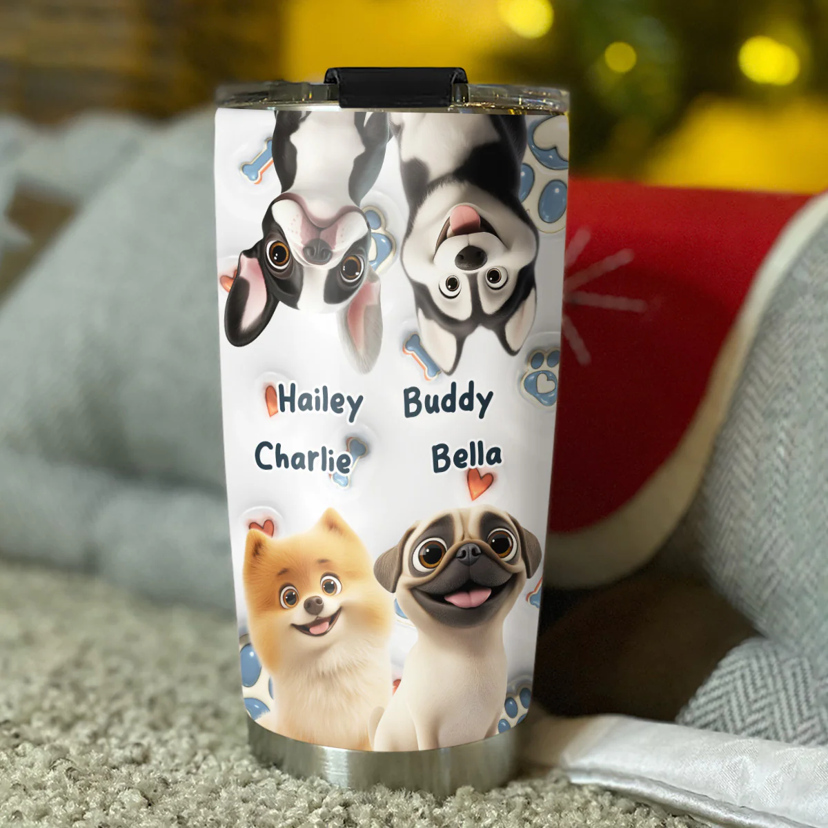 Oh My Dogs Are Adorable - Personalized Custom 3D Inflated Effect Tumbler - Image 4
