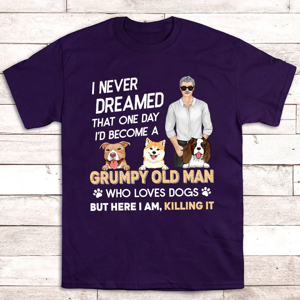 Old Man And Dog - Personalized Custom Unisex T-shirt - Image 5