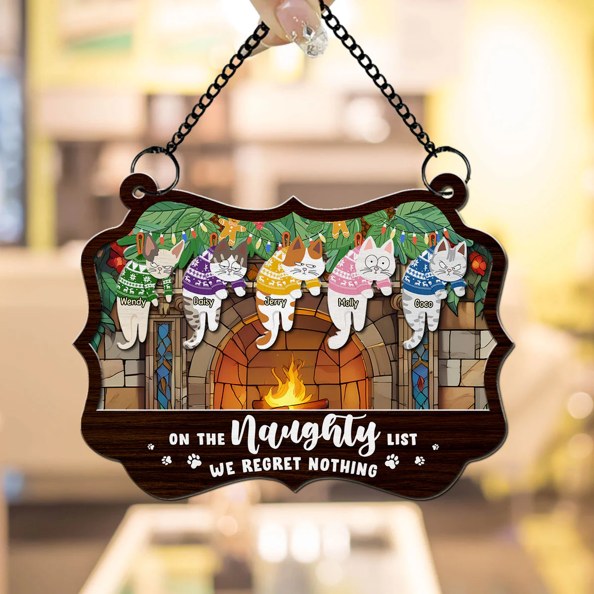 On The Naughty List - Personalized Custom Suncatcher - Image 3