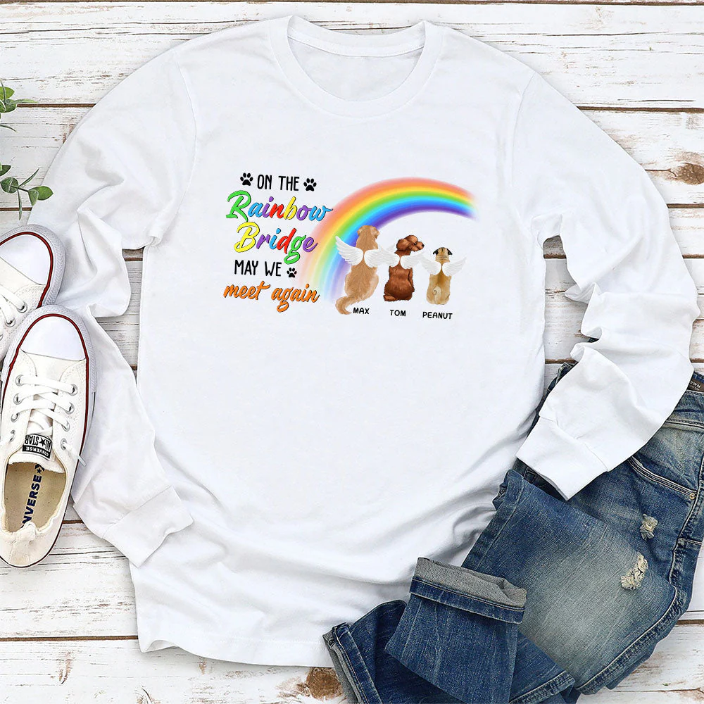 On The Rainbow Bridge - Personalized Custom Long Sleeve T-shirt - Image 2
