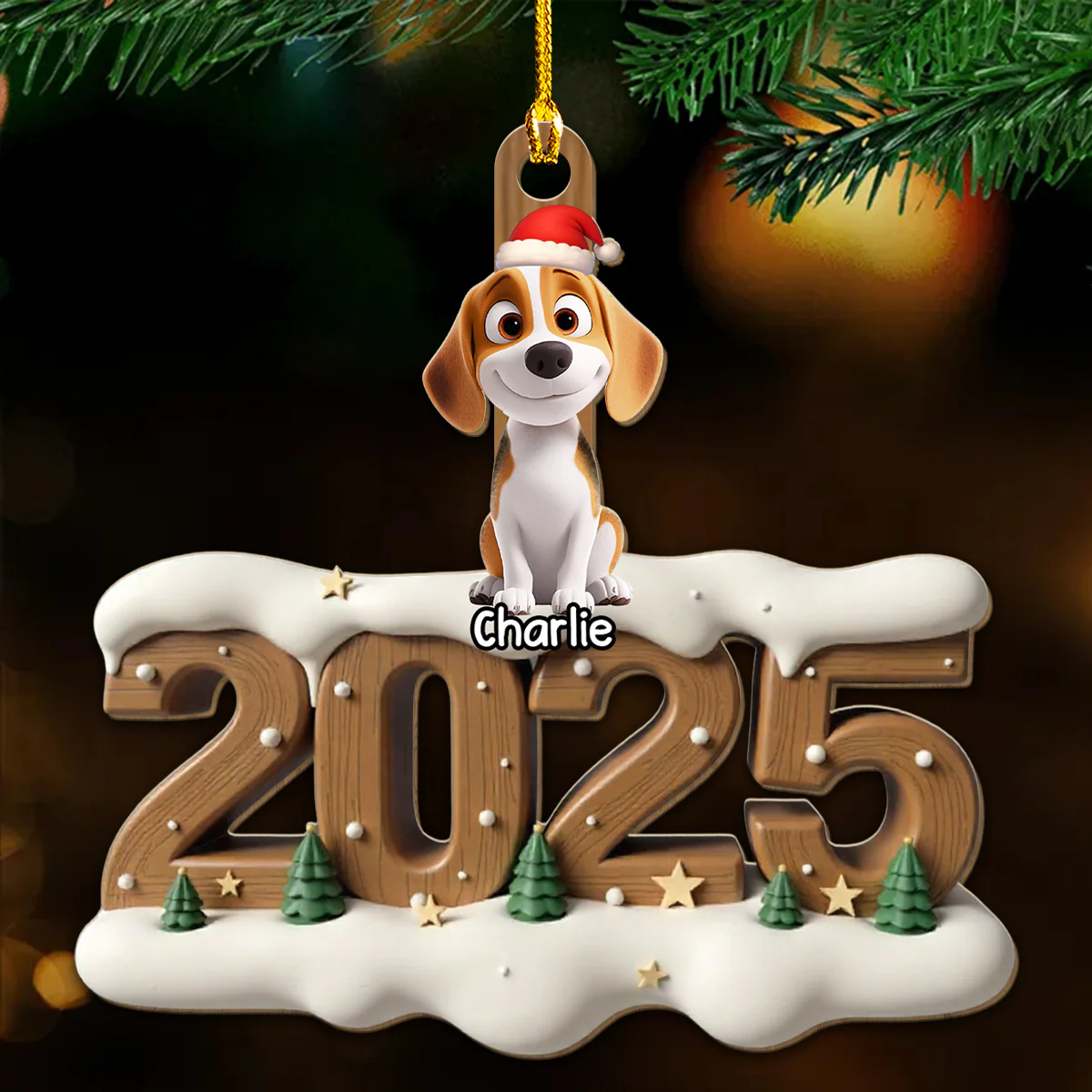 Only All Of You This Year - Personalized Custom 3D Effect Wood Ornament - Image 2