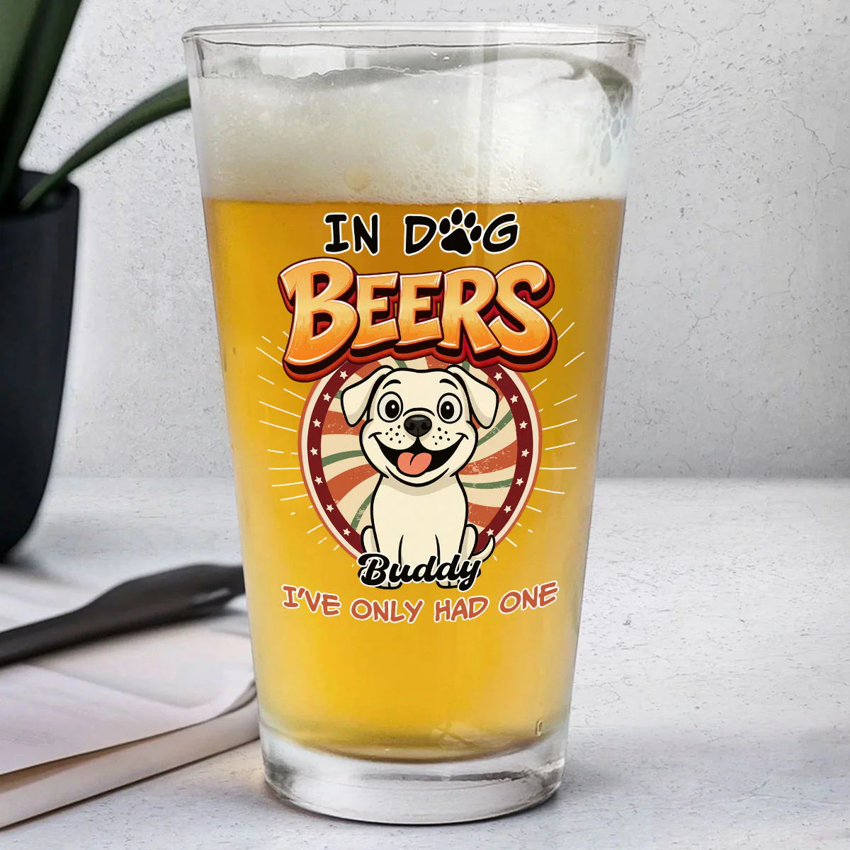 Only Had One - Personalized Custom Beer Glass - Image 2
