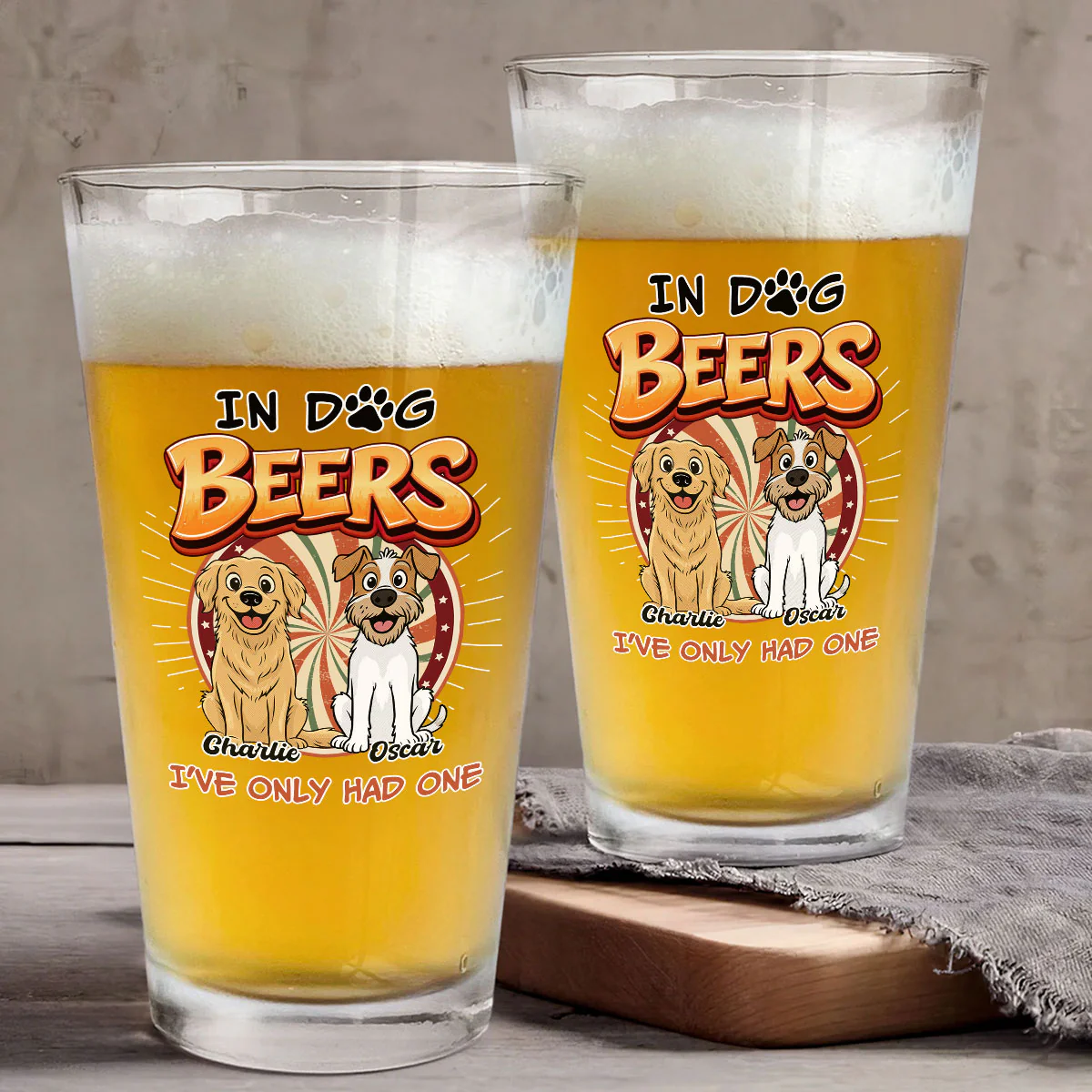 Only Had One - Personalized Custom Beer Glass - Image 3