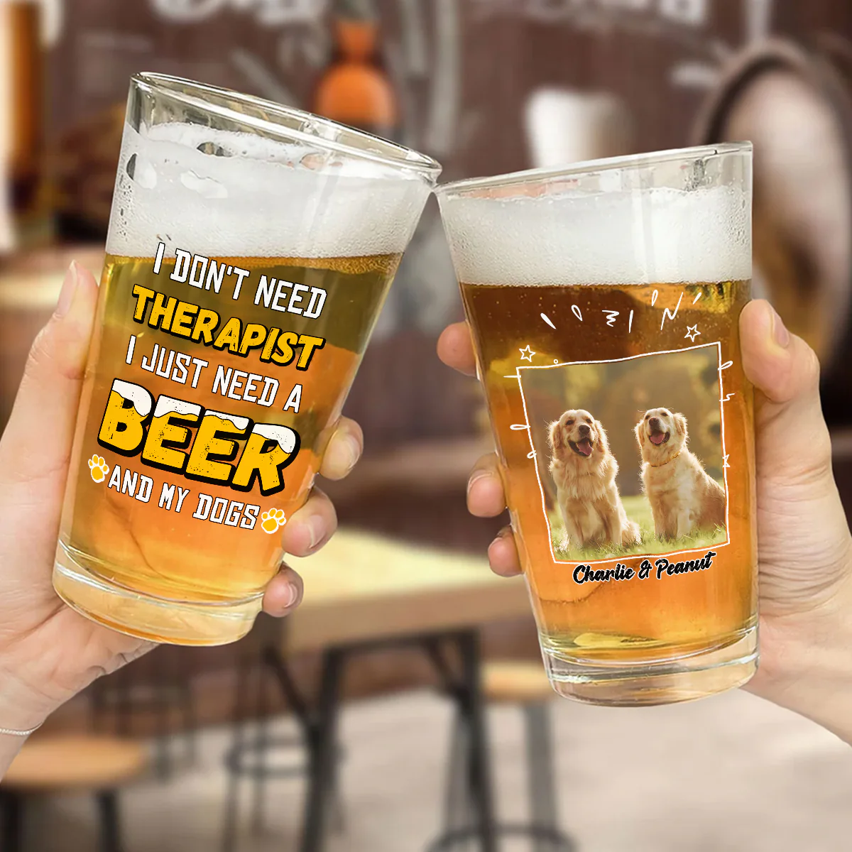 Only Need Beer Photo - Personalized Custom Beer Glass - Image 4