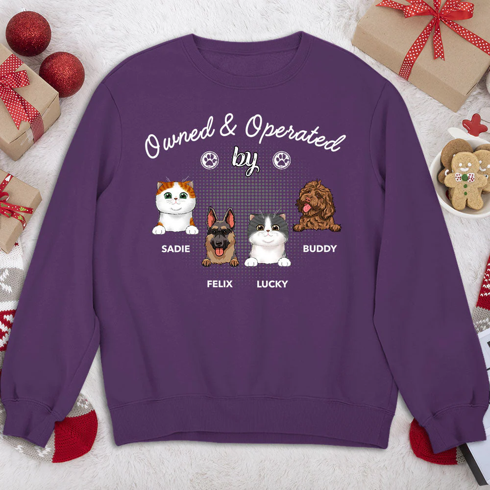 Operated By Pet - Personalized Custom Sweatshirt - Image 3