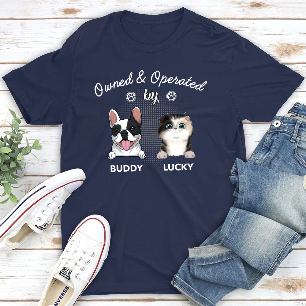 Operated By Pet - Personalized Custom Unisex T-shirt - Image 2