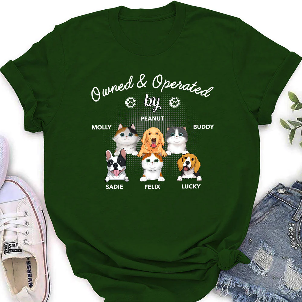 Operated By Pet - Personalized Custom Women's T-shirt - Image 5