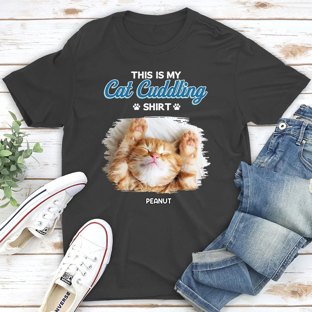 Our Cudding Cute Shirt Ver Cat Photo - Personalized Custom Unisex T-Shirt - Image 2