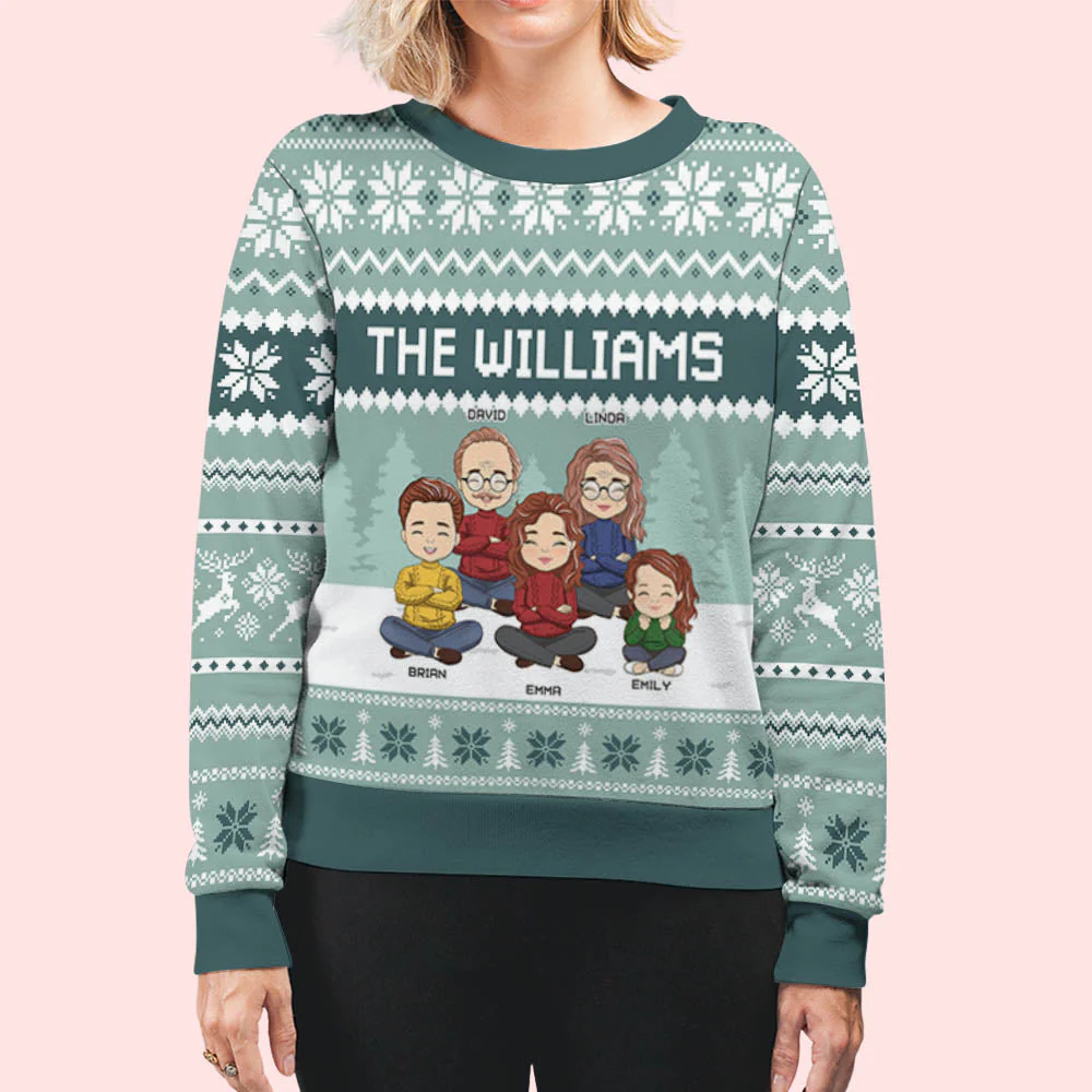 Our Family Sweatshirt - Personalized Custom All-Over-Print Sweatshirt - Image 4