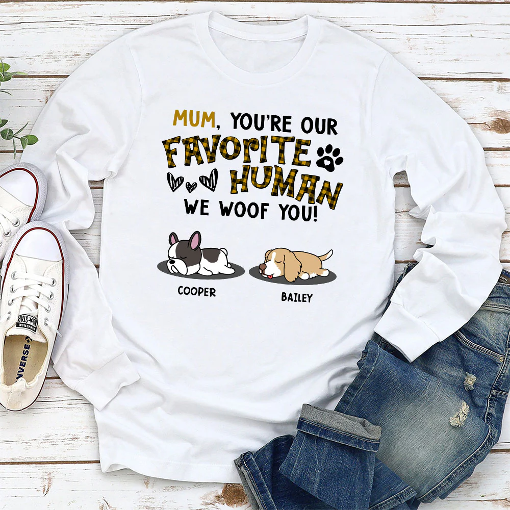 Our Favorite Dog Mom Dad - Personalized Custom Long Sleeve T-shirt - Image 2