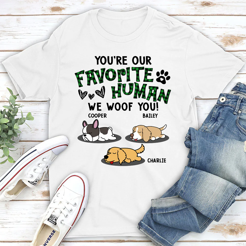 Our Favorite Dog Mom Dad - Personalized Custom Unisex T-shirt - Image 2