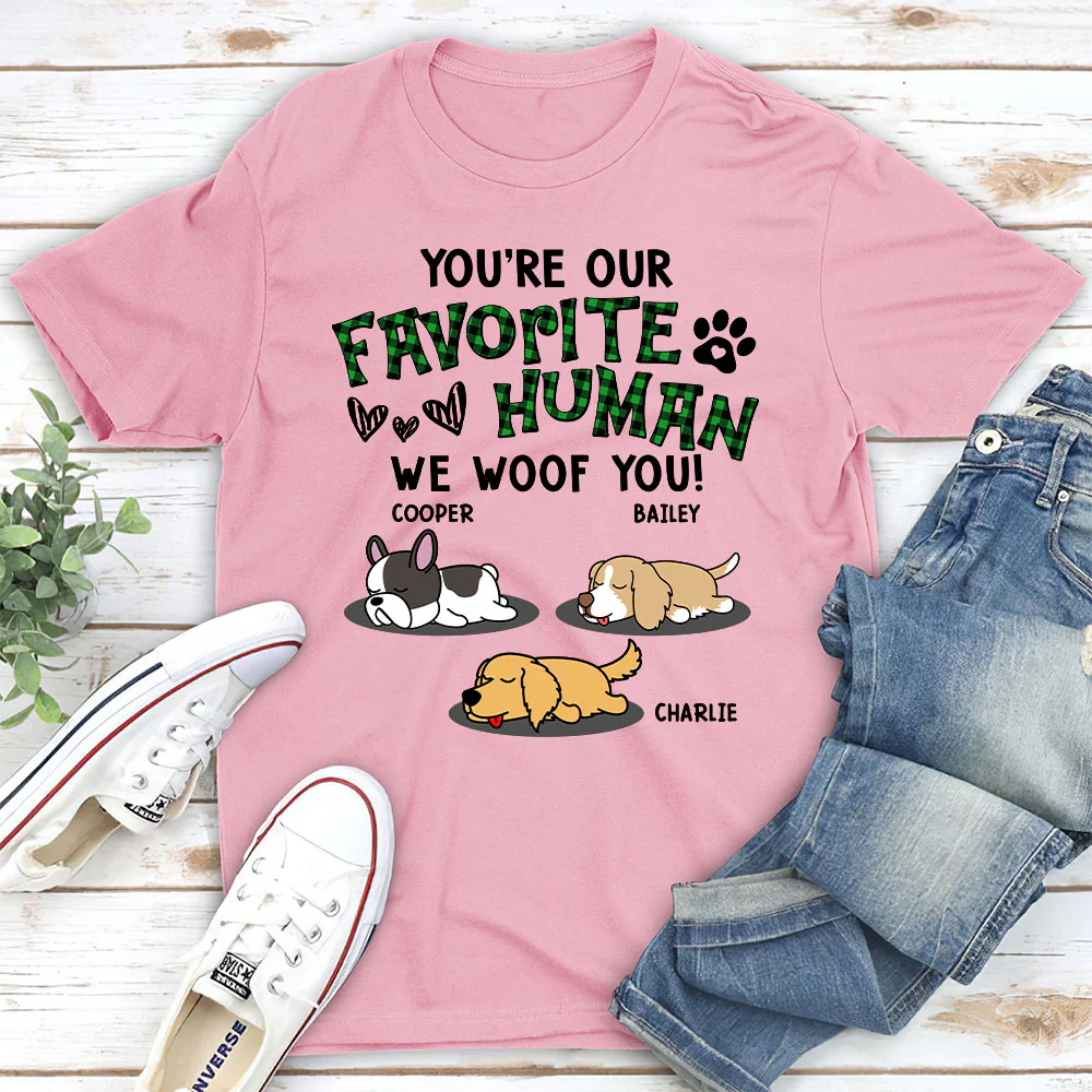 Our Favorite Dog Mom Dad - Personalized Custom Unisex T-shirt - Image 4