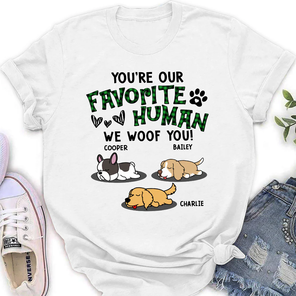 Our Favorite Dog Mom Dad - Personalized Custom Women's T-shirt - Image 2