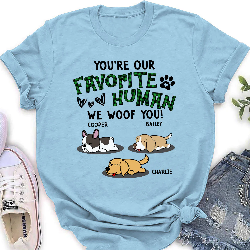 Our Favorite Dog Mom Dad - Personalized Custom Women's T-shirt - Image 3
