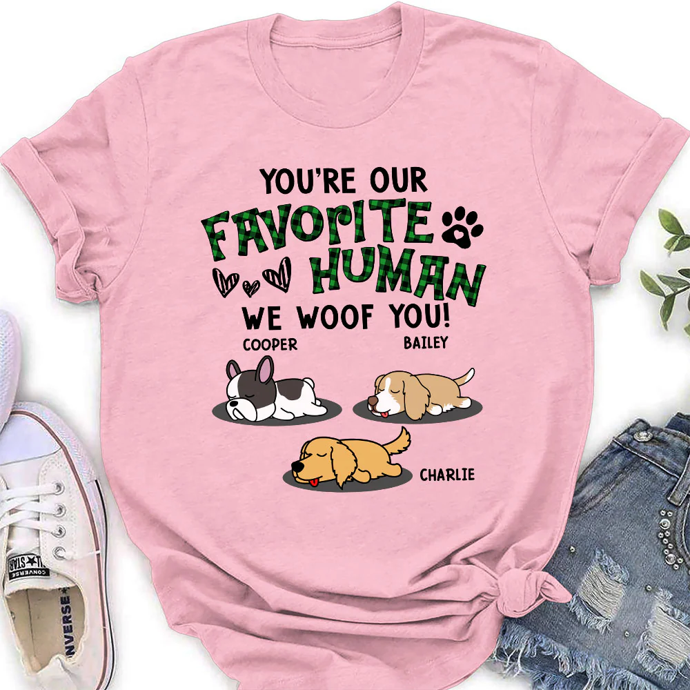 Our Favorite Dog Mom Dad - Personalized Custom Women's T-shirt - Image 4
