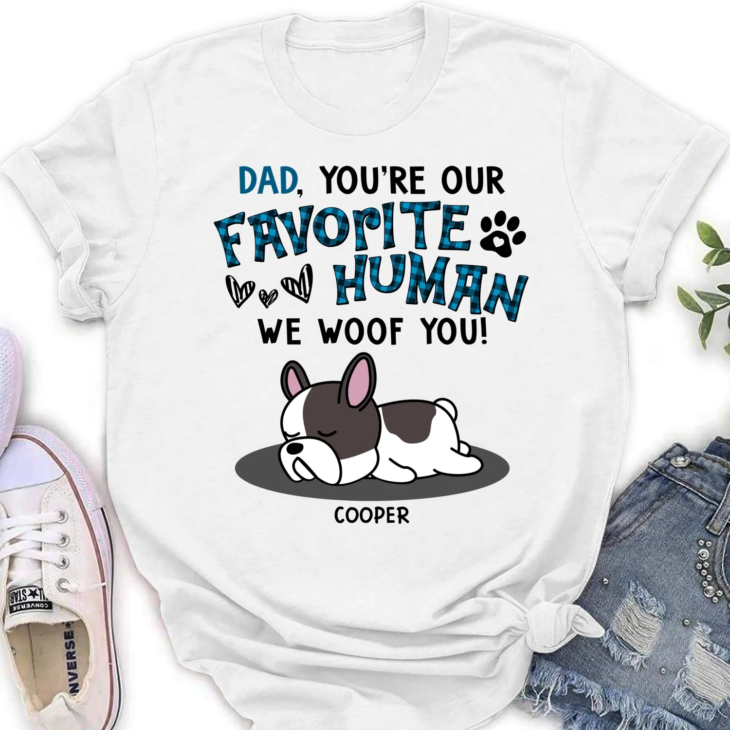 Our Favorite Dog Mom Dad - Personalized Custom Women's T-shirt - Image 5