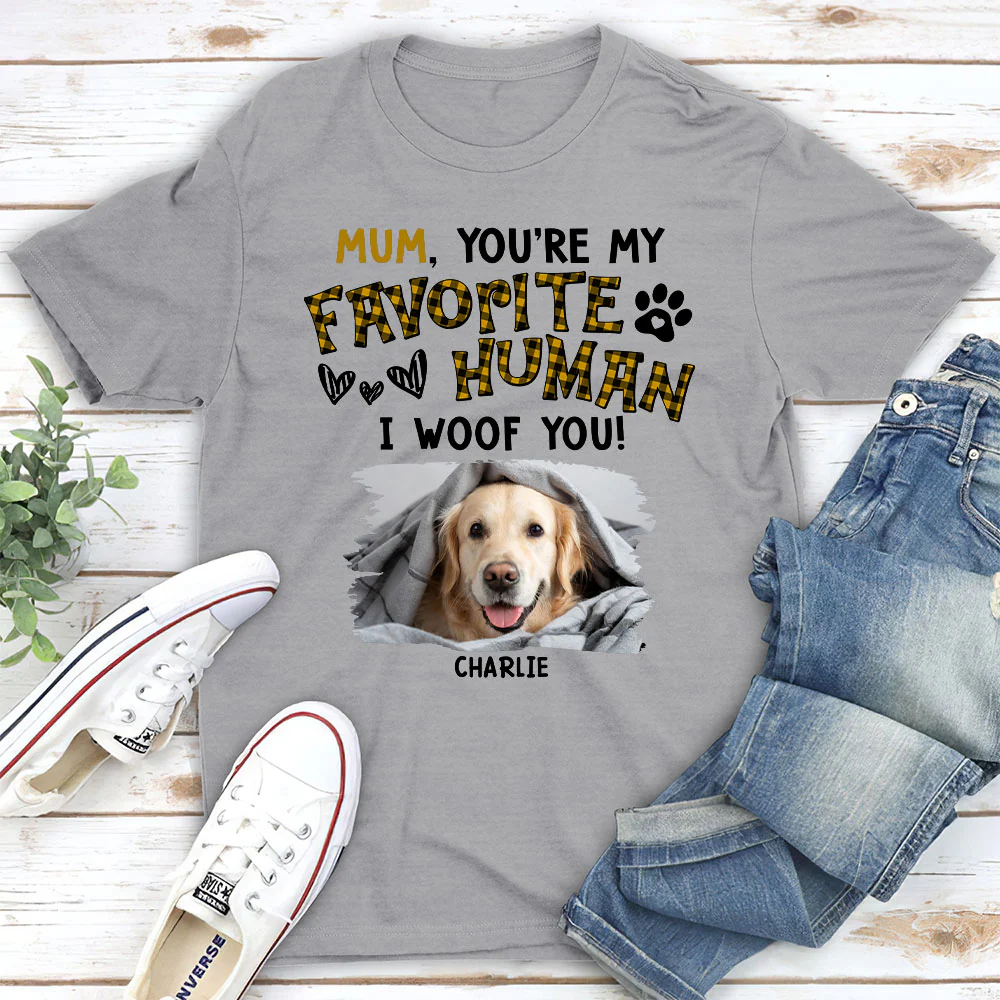 Our Favorite Dog Mom Dad Photo - Personalized Custom Unisex T-shirt
