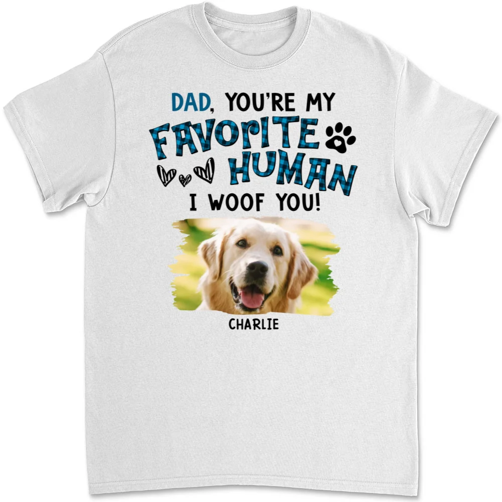 Our Favorite Dog Mom Dad Photo - Personalized Custom Unisex T-shirt - Image 2