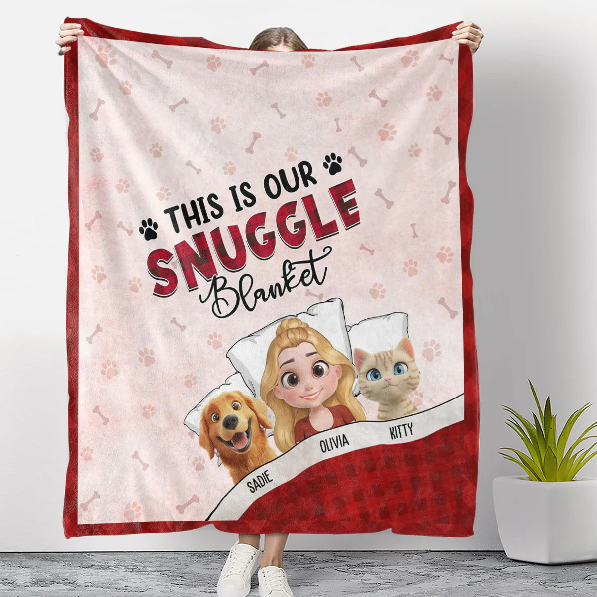 Our Favorite Pet Snuggle Blanket - Personalized Custom Fleece Blanket