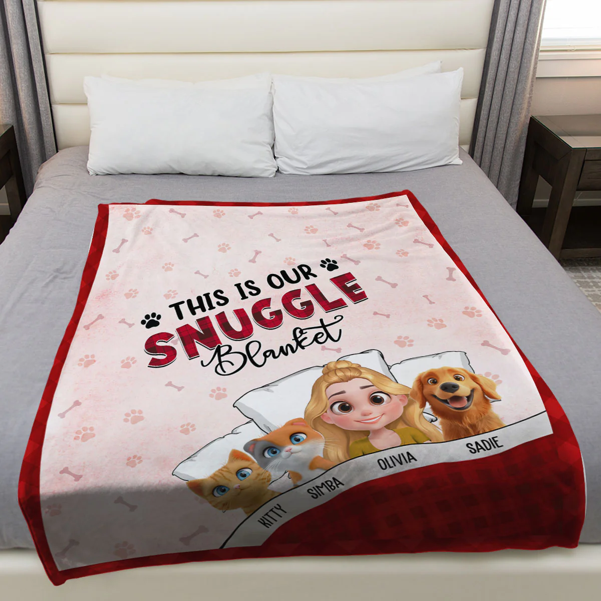 Our Favorite Pet Snuggle Blanket - Personalized Custom Fleece Blanket - Image 3
