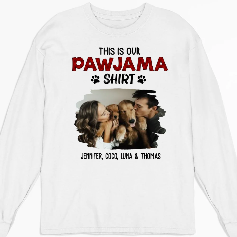 Our Pawjama Shirt New Style Photo - Personalized Custom Long Sleeve T-Shirt - Image 5
