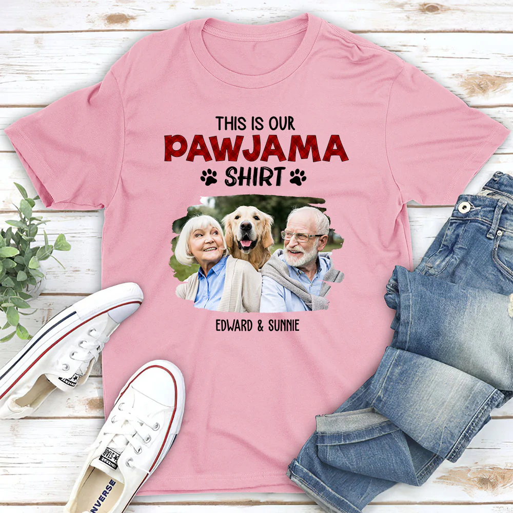 Our Pawjama Shirt New Style Photo - Personalized Custom Unisex T-Shirt - Image 4