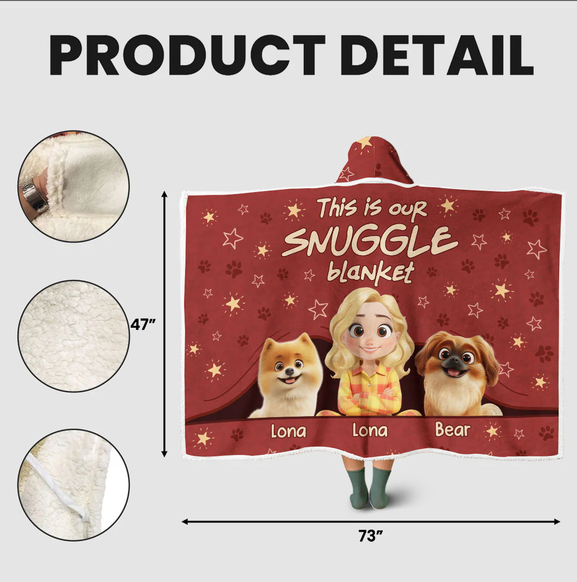 Our Snuggle Blanket - Personalized Custom Hooded Blanket - Image 5