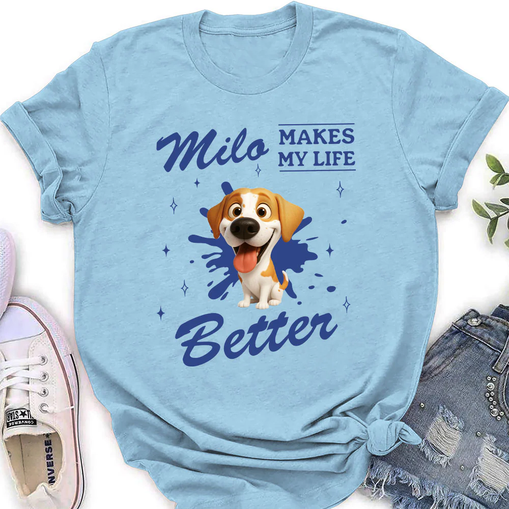 Owning To Dogs - Personalized Custom Women's T-Shirt - Image 4