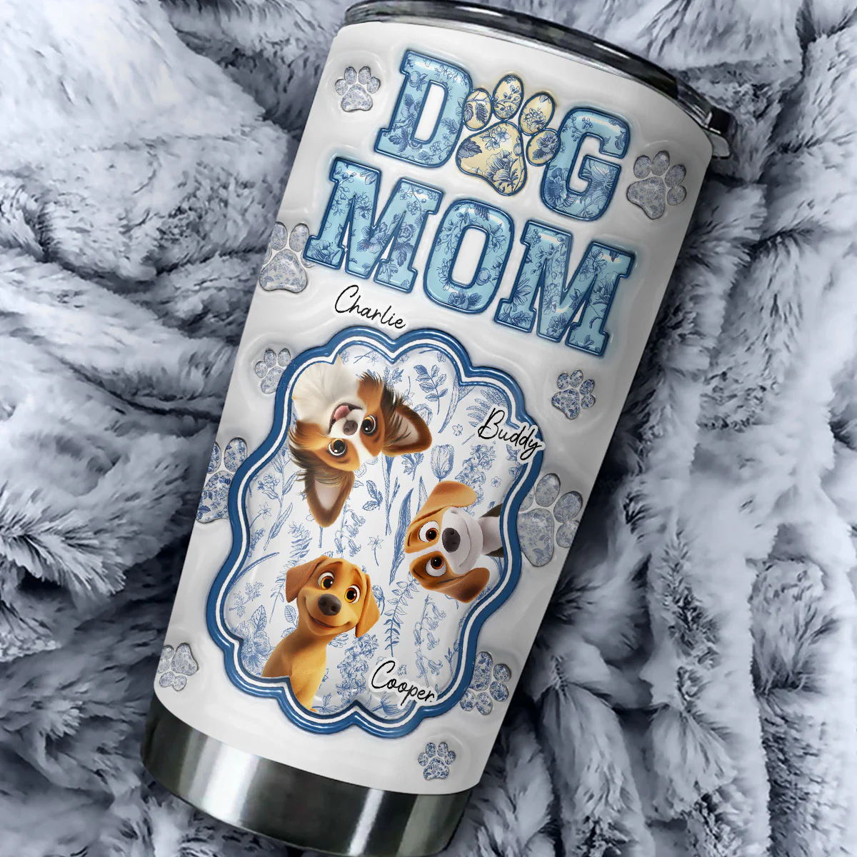 Paint Me Blue - Personalized Custom 3D Inflated Effect Tumbler - Image 4