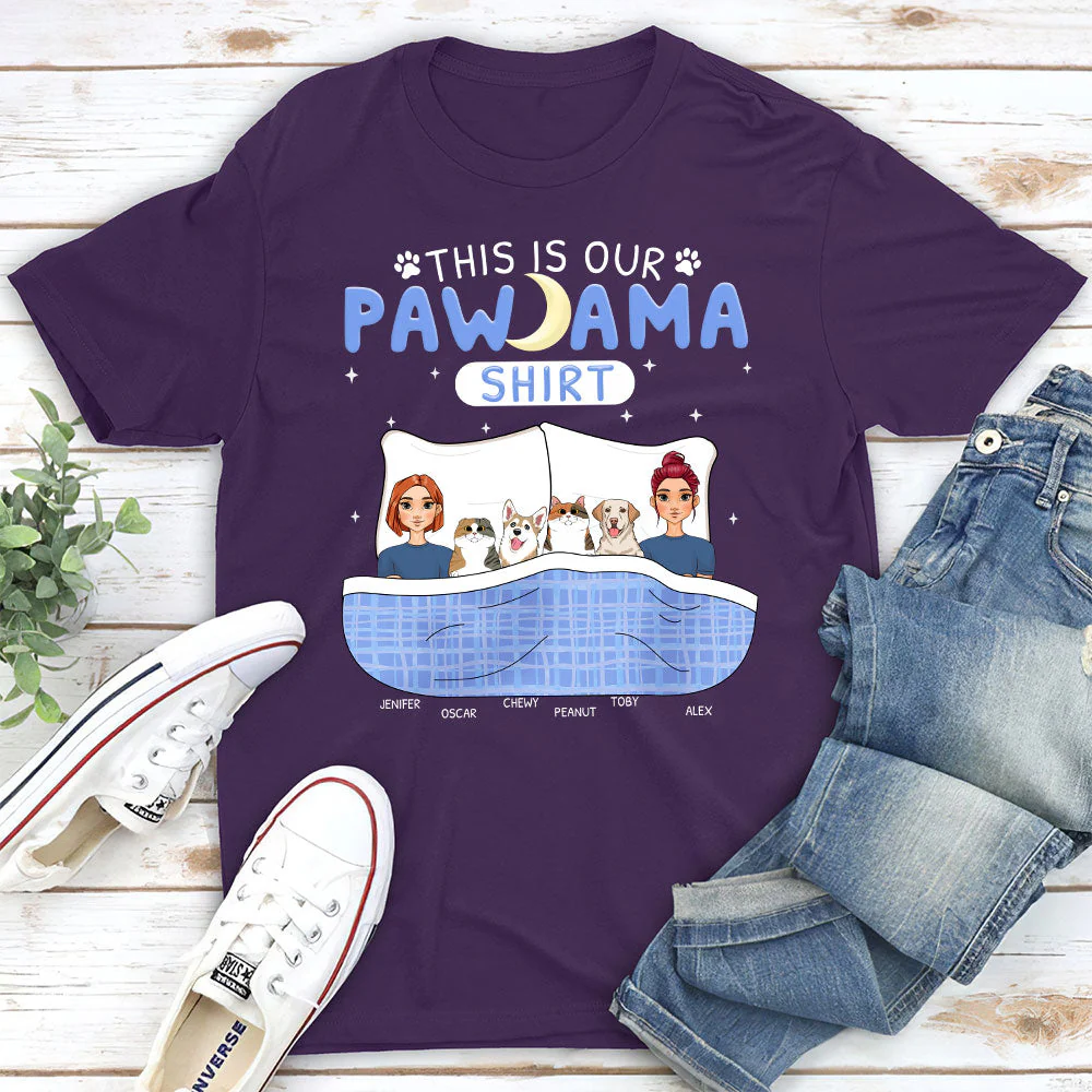 Pawjama Couple - Personalized Custom Unisex T-shirt - Image 5