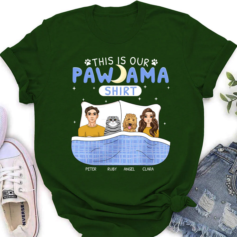 Pawjama Couple - Personalized Custom Women's T-shirt - Image 5