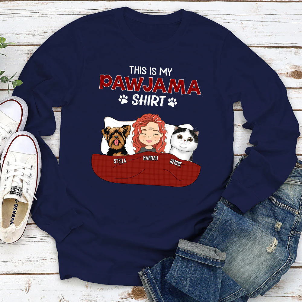 Pajama Shirt Version 3 - Personalized Custom Long Sleeve T-shirt - Image 5