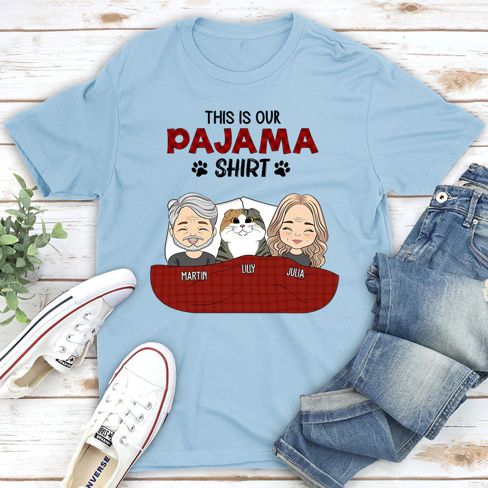 Pajama Shirt Couple - Personalized Custom Unisex T-shirt - Image 4