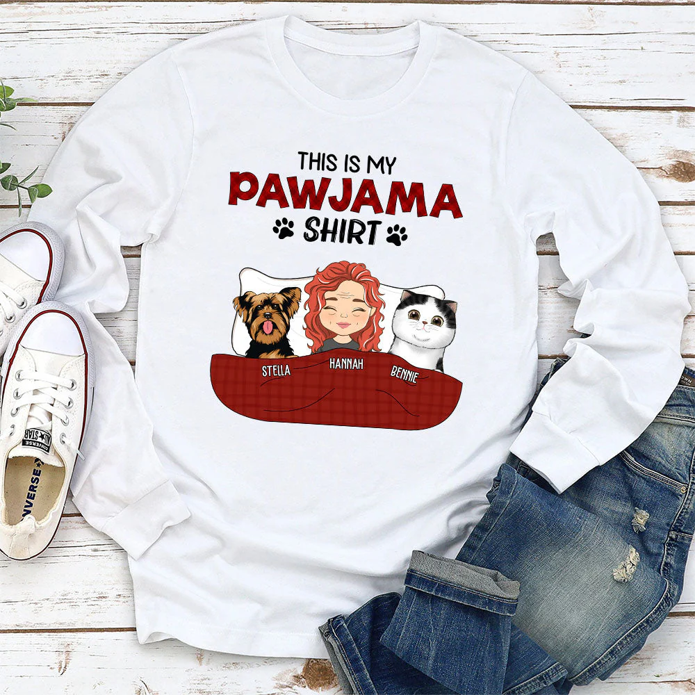 Pajama Shirt - Personalized Custom Long Sleeve T-shirt - Image 2